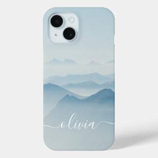 水モダンスタイリッシュ色モノグラム iPhone 15ケース