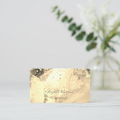 水モダンスタイリッシュ色、金ゴールド紙吹雪 名刺 (スタンド正面)