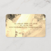 水モダンスタイリッシュ色、金ゴールド紙吹雪 名刺 (裏面)