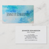 水モダンティール(緑がかった色)(ばちゃばちゃ)跳ねるプロフェッショナル 名刺 (正面/裏面)