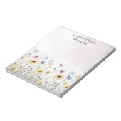 水モダンパーソナライズされた色ワイルドフラワーフローラ ノートパッド (回転)