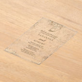 水モダンミニマル色オイスタービーチ結婚式 アクリル招待状 (レイダウン)