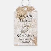 水モダンミニマル色オイスタービーチ結婚式 ギフトタグ (正面)