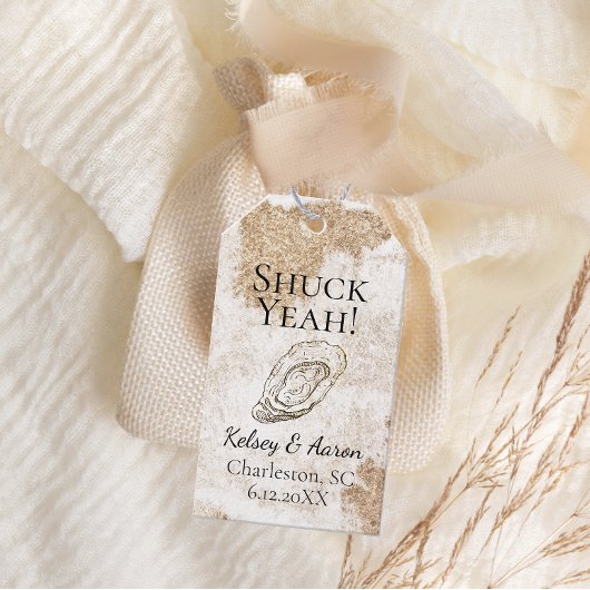 水モダンミニマル色オイスタービーチ結婚式 ギフトタグ