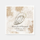 水モダンミニマル色オイスタービーチ結婚式 スタンダードカクテルナプキン (正面)