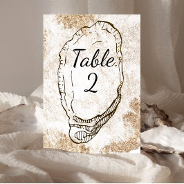 水モダンミニマル色オイスタービーチ結婚式 テーブルナンバー