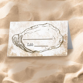 水モダンミニマル色オイスタービーチ結婚式 プレイスカード