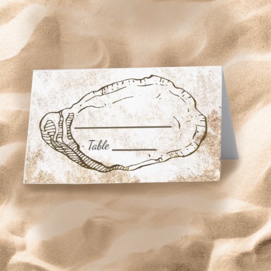 水モダンミニマル色オイスタービーチ結婚式 プレイスカード