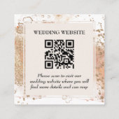 水モダンミニマル色ビーチ結婚式QRコード エンクロージャーカード (裏面)