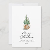 水モダンミニマル色メリー・クリスマスツリー シーズンカード (正面)
