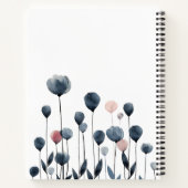 水モダンミニマル色ワイルドフラワー ノートブック (裏面)
