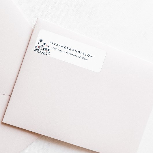 水モダンミニマル色ワイルドフラワー ラベル