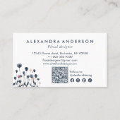 水モダンミニマル色ワイルドフラワー 名刺 (裏面)
