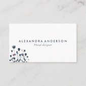 水モダンミニマル色ワイルドフラワー 名刺 (正面)