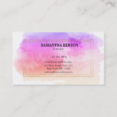 水モダンユニーク色 名刺 (裏面)