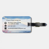 水モダン彩山富士とさくらんぼの花 ラゲッジタグ (裏面横)