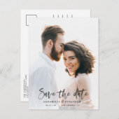 水モダン彩文字タイポグラフィ結婚のインビタ インビテーションポストカード (正面/裏面)