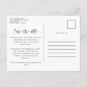 水モダン彩文字タイポグラフィ結婚のインビタ インビテーションポストカード (裏面)