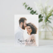 水モダン彩文字タイポグラフィ結婚のインビタ インビテーションポストカード (スタンド正面)