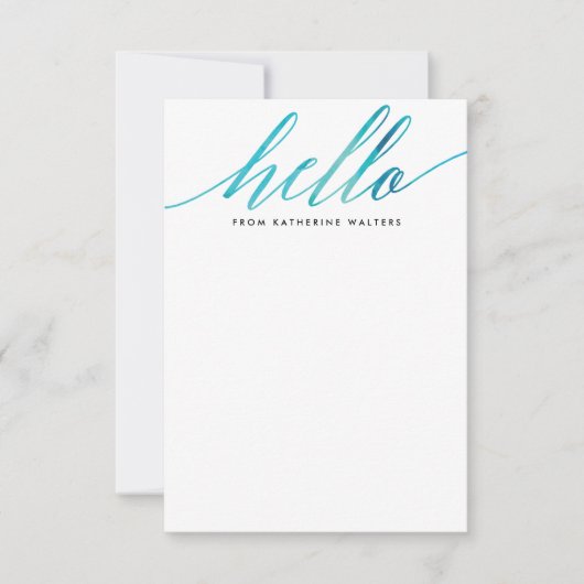 水モダン彩書道個人文房具 ノートカード (正面)