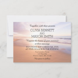 水モダン彩熱帯ビーチ海結婚のカード 招待状