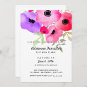 水モダン彩花卒業パーティー 招待状 (正面/裏面)