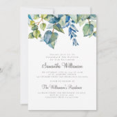 水モダン彩葉洗い招待状 招待状 (正面)