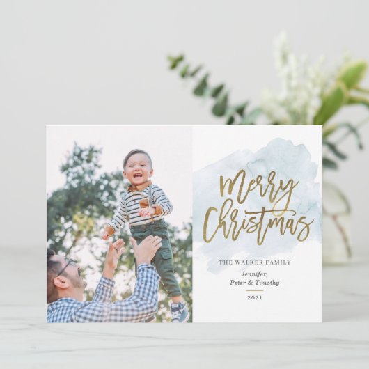 水モダン彩金箔墨蹟法流 シーズンカード (スタンド正面)