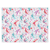 水モダン彩鳥花カラフル絵を描 テーブルクロス (正面(横))