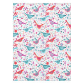 水モダン彩鳥花カラフル絵を描 テーブルクロス (正面)