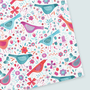 水モダン彩鳥花カラフル絵を描 テーブルクロス