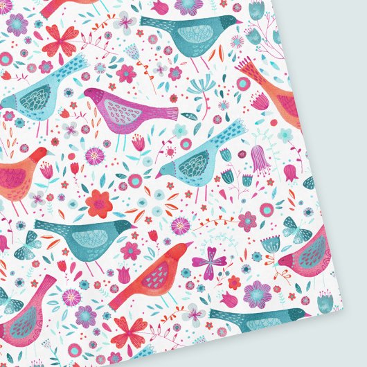 水モダン彩鳥花カラフル絵を描 テーブルクロス