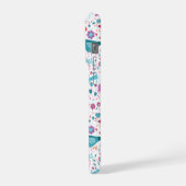 水モダン彩鳥花モノグラム iPhoneケース (左側面)