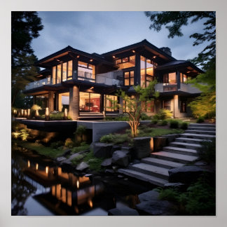 水モダン機能付き住宅 ポスター