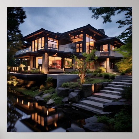 水モダン機能付き住宅 ポスター (正面)
