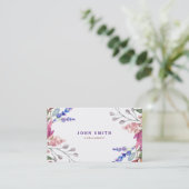 水モダン素朴色の緑のフローラメイクアップ 名刺 (スタンド正面)