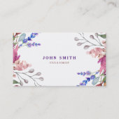 水モダン素朴色の緑のフローラメイクアップ 名刺 (正面)