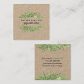 水モダン素朴色の野の牧草葉 スクエア名刺 (正面/裏面)