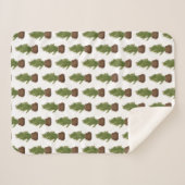 水モダン素朴色クリスマスツリーホリデイ シェルパブランケット (正面(横))