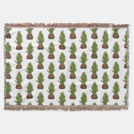 水モダン素朴色クリスマスツリーホリデイ スローブランケット