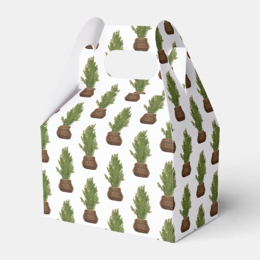 水モダン素朴色クリスマスツリーホリデイ フェイバーボックス (正面サイド)