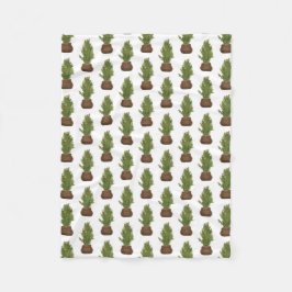 水モダン素朴色クリスマスツリーホリデイ フリースブランケット