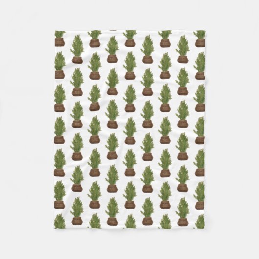 水モダン素朴色クリスマスツリーホリデイ フリースブランケット (正面)