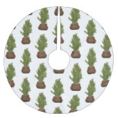 水モダン素朴色クリスマスツリーホリデイ ブラッシュドポリエステルツリースカート (正面)