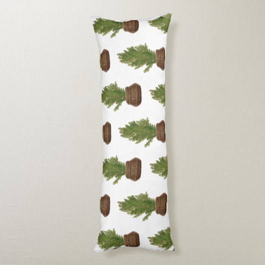 水モダン素朴色クリスマスツリーホリデイ ボディピロー (裏面 (縦))