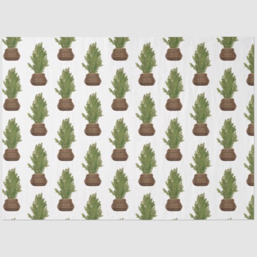 水モダン素朴色クリスマスツリーホリデイ 薄葉紙 (正面)