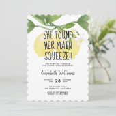 水モダン素朴色レモンブライダルシャワー 招待状 (スタンド正面)