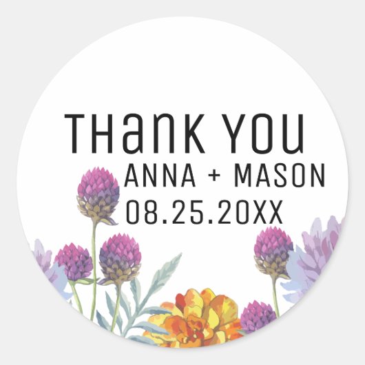 水モダン色ありがとうご結婚ざう ラウンドシール (正面)