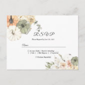 水モダン色かぼちゃと花 インビテーションポストカード (正面)