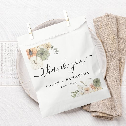 水モダン色かぼちゃと花 フェイバーバッグ